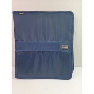 Five Star Mead Blue Zipper Binder 3 Ring Organizer Portfolio Folder School...